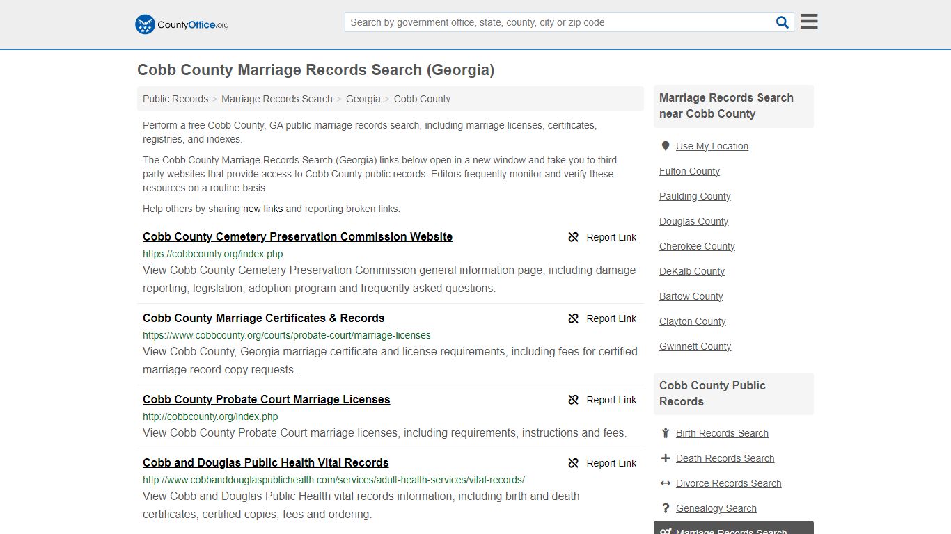 Cobb County Marriage Records Search (Georgia) - County Office