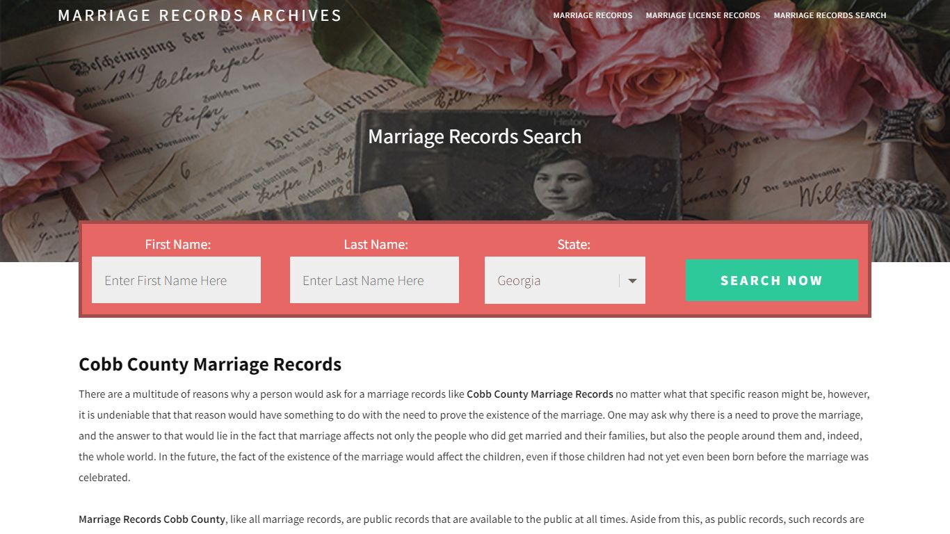 Cobb County Marriage Records | Enter Name and Search | 14 Days Free