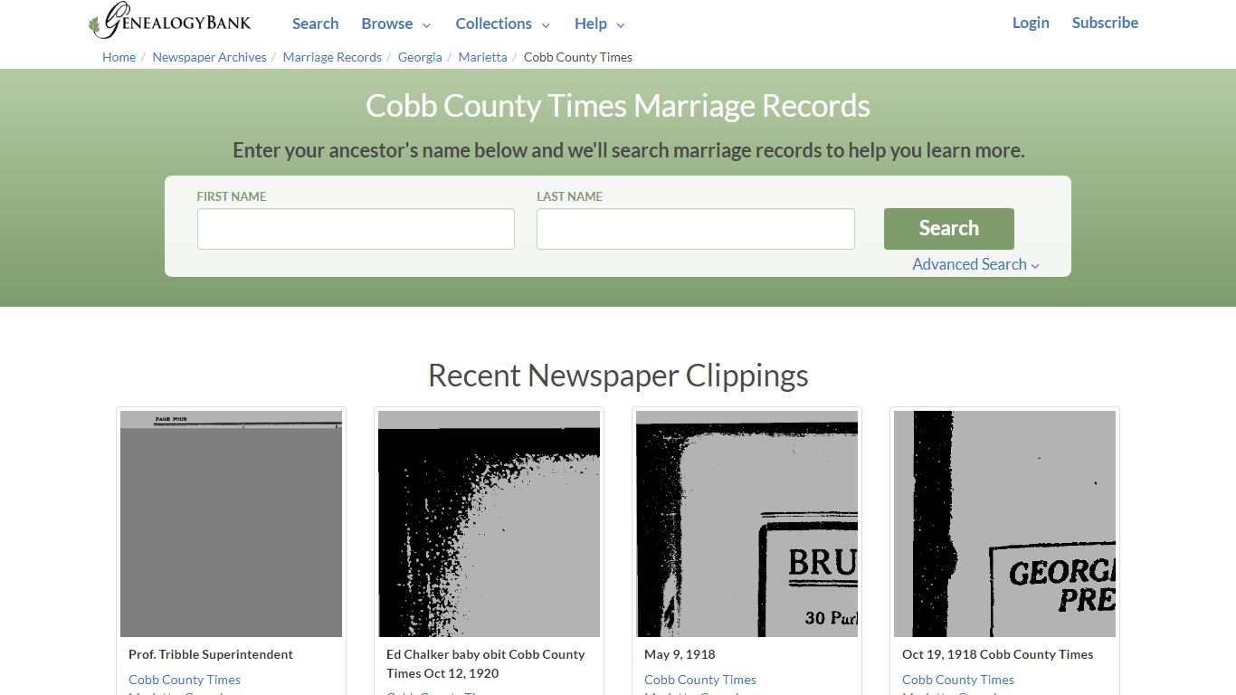 Cobb County Times Marriage Records Online Search